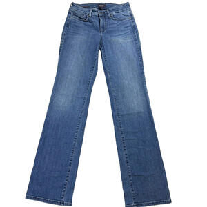 NYDJ Jeans Womens 4 Marilyn Straight Lift Tuck Blue Denim Classic Fit
